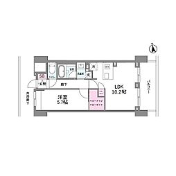 シーズンフラッツ今池NORTH 1LDKの間取図画像