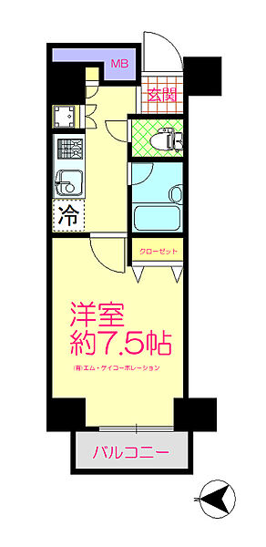 ベルグレードHJ 201｜東京都八王子市三崎町(賃貸マンション1K・2階・24.77㎡)の写真 その2