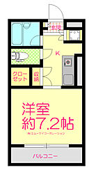 スチューデントマンション 2階1Kの間取り