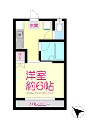 スカイホーク鷹取第8 1Kの間取図画像