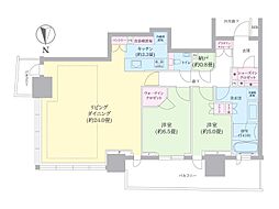 幕張ベイパークライズゲートタワー 2LDKの間取図画像