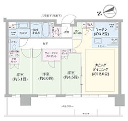 シティタワーズ東京ベイウエストタワー 3LDKの間取図画像
