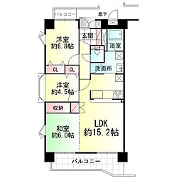 ノバハイツ信夫ケ丘 3LDKの間取図画像