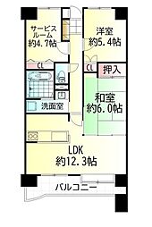 チサンマンション富沢駅前2 2SLDKの間取図画像