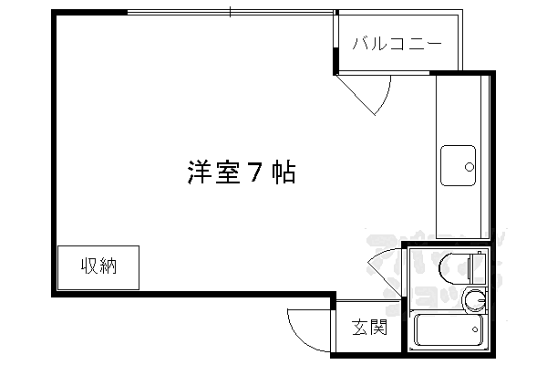 京都府京都市右京区龍安寺塔ノ下町(賃貸マンション1R・3階・17.00㎡)の写真 その2