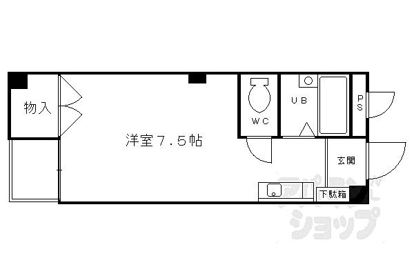 京都府京都市右京区西京極野田町(賃貸マンション1K・2階・21.00㎡)の写真 その2