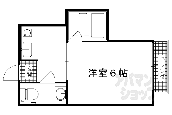 レディースハイツ西ノ京 207｜京都府京都市中京区西ノ京馬代町(賃貸アパート1K・2階・19.00㎡)の写真 その2