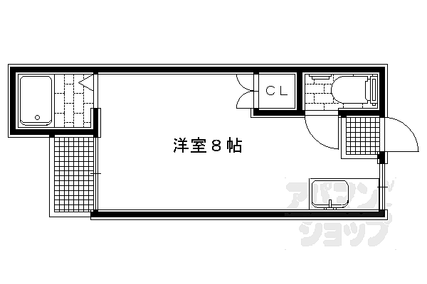 京都府京都市左京区田中関田町(賃貸アパート1K・2階・14.80㎡)の写真 その2