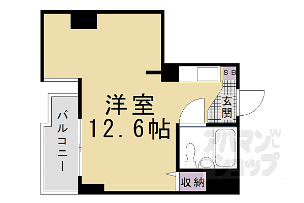 京都府京都市下京区平居町(賃貸マンション1R・5階・22.46㎡)の写真 その2