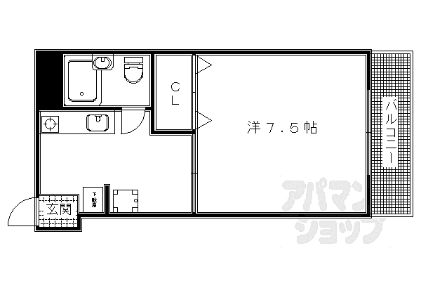 コスモハイツ千本 401｜京都府京都市上京区南佐竹町(賃貸マンション1K・4階・23.16㎡)の写真 その2