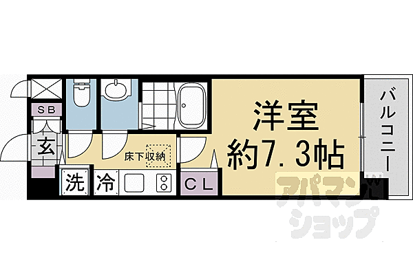 アスヴェル京都壬生ＥＡＳＴ／ＷＥＳＴ W102｜京都府京都市中京区壬生下溝町(賃貸マンション1K・1階・23.78㎡)の写真 その2