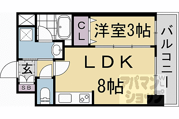 京都府京都市南区吉祥院中島町(賃貸マンション1LDK・7階・28.08㎡)の写真 その2