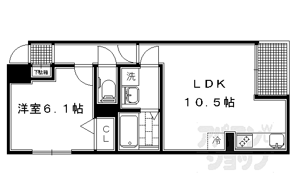 京都府京都市左京区北白川下池田町(賃貸マンション1LDK・2階・39.11㎡)の写真 その2