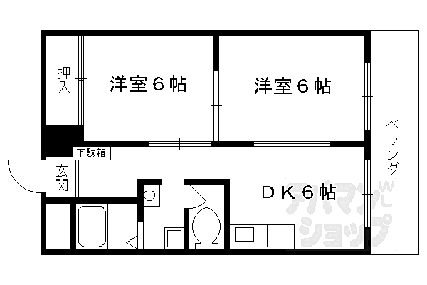 パレット御池 802｜京都府京都市中京区西ノ京東中合町(賃貸マンション2DK・8階・48.95㎡)の写真 その2