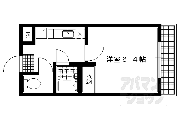 京都府京都市左京区松ケ崎堀町(賃貸マンション1K・2階・19.83㎡)の写真 その2