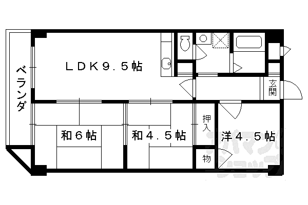 グランドール西大路 415｜京都府京都市下京区西七条掛越町(賃貸マンション3LDK・4階・50.67㎡)の写真 その2