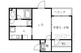 京都府京都市右京区西院坤町（賃貸マンション1LDK・2階・41.58㎡） その1