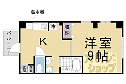 京阪本線 祇園四条駅 徒歩9分の賃貸マンション 3階1Kの間取り
