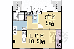 阪急嵐山線 松尾大社駅 徒歩15分の賃貸マンション 4階1LDKの間取り