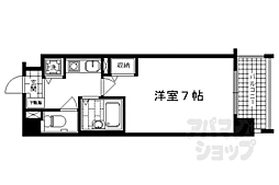 京阪本線 三条駅 徒歩5分の賃貸マンション 6階1Kの間取り