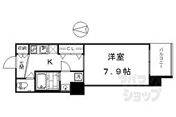 レジデンス京都ゲートシティ 2階1Kの間取り