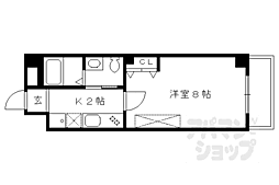 フラッティＫ＆Ｓ千本寺之内 4階1Kの間取り