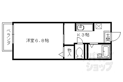 JR山陰本線 太秦駅 徒歩10分の賃貸アパート 1階1Kの間取り