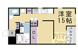 京都地下鉄東西線 東山駅 徒歩3分の賃貸マンション 3階ワンルームの間取り