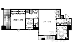 京都市営烏丸線 烏丸御池駅 徒歩2分の賃貸マンション 5階1LDKの間取り