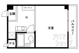 シャルトヤマハ 3階1Kの間取り