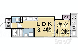 Ｆ　ａｓｅｃｉａ　Ｃａｎａｌｅ 2階1LDKの間取り