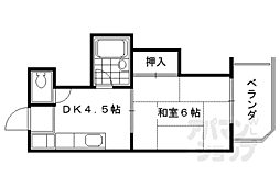 阪急京都本線 西京極駅 徒歩22分の賃貸マンション 5階1DKの間取り