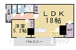 京都市営烏丸線 四条駅 徒歩6分の賃貸マンション 1階1LDKの間取り
