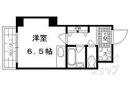 京阪本線 清水五条駅 徒歩10分の賃貸マンション 6階ワンルームの間取り