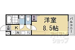 京福電気鉄道北野線 龍安寺駅 徒歩2分の賃貸マンション 2階1Kの間取り