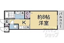 ＣＲＥＳＴ　ＴＡＰＰ京都丹波口II 3階1Kの間取り