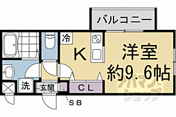ＣＲＥＳＴ　ＴＡＰＰ京都丹波口II 3階ワンルームの間取り