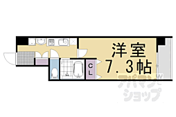 京都市営烏丸線 五条駅 徒歩3分の賃貸マンション 9階1Kの間取り