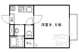 アークリード五条堀川 2階1Kの間取り