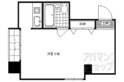 Ｋ・ＷＡＲＰ 2階1Kの間取り