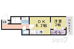 Ｃｏｃｏｎ京都一条 401 4階1LDKの間取り