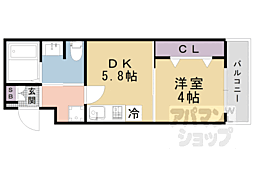 Ｃｏｃｏｎ京都一条 4階1LDKの間取り