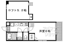 ロフティ智恵光院今出川 1階1Kの間取り