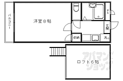 メゾン・エチーフ 5階1Kの間取り