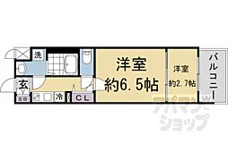 ソルテラスＫＹＯＴＯ西大路　瑠 11階2Kの間取り