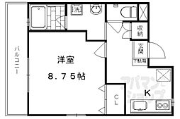 JR山陰本線 花園駅 徒歩8分の賃貸アパート 2階1Kの間取り