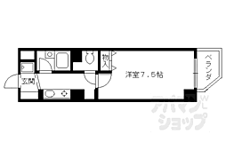 大晋メゾネ四条大宮 4階1Kの間取り