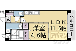 みつまめ京都朱雀 4階1LDKの間取り