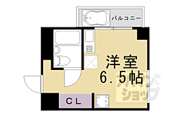 京阪本線 清水五条駅 徒歩1分の賃貸マンション 5階ワンルームの間取り