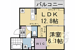 Ｍ’ｓハイツ千本三条 2階1LDKの間取り